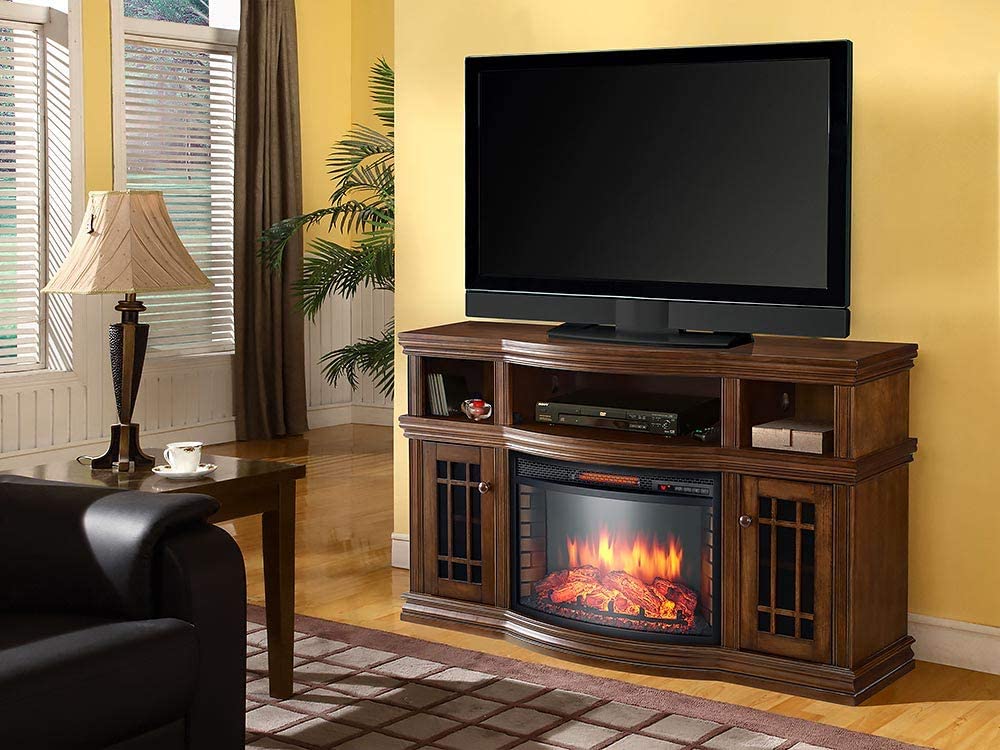 Dwyer 57 Inch TV Stand with Electric Fireplace