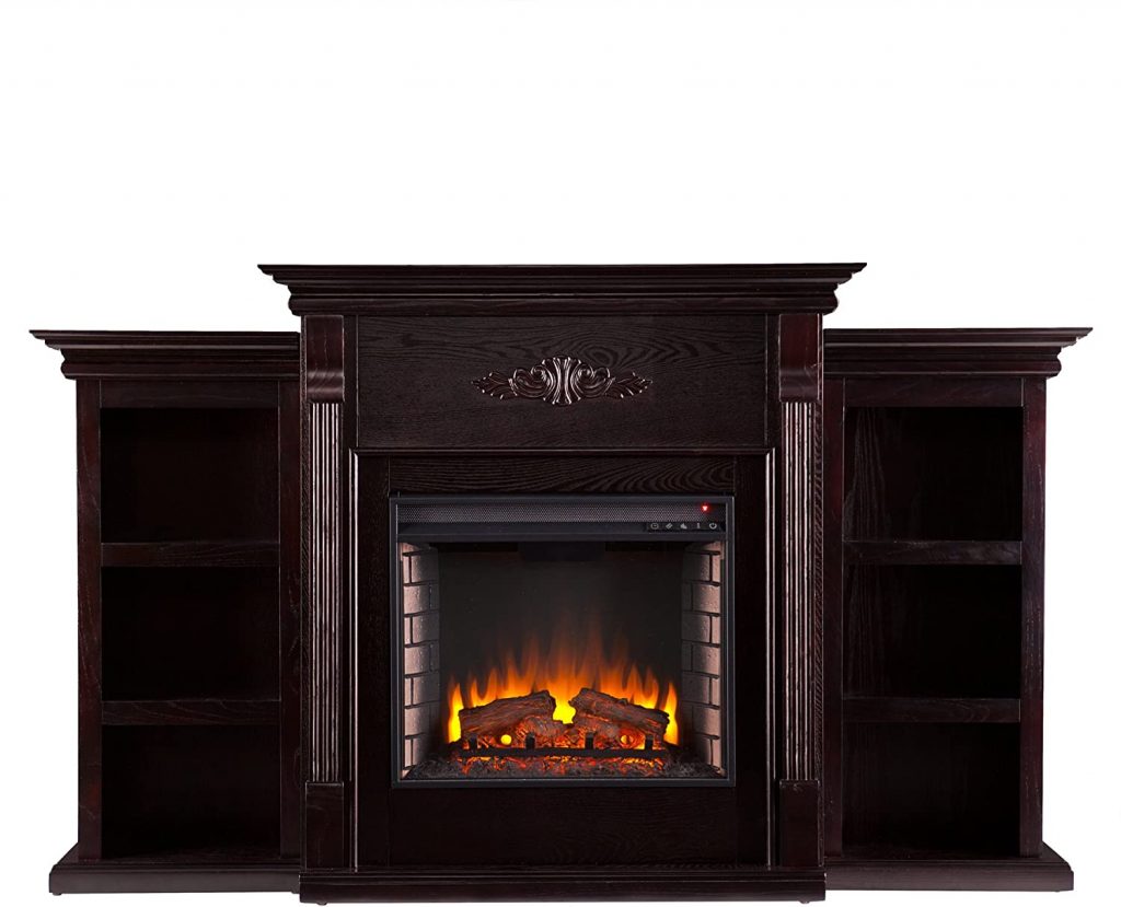 SEI Tennyson Electric Fireplace with Bookcases
