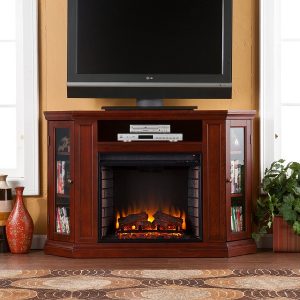 Southern Enterprises Claremont Convertible Media Cherry Electric Fireplace