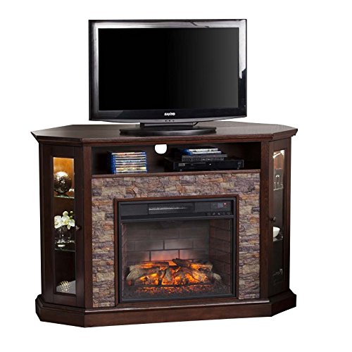 Compare SEI Sicilian Harvest Electric Fireplace with Southern Enterprises Redden Corner Electric Fireplace TV Stand