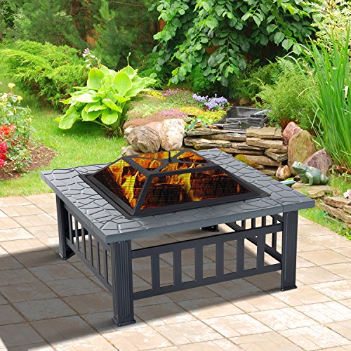 Compare Outsunny Square Outdoor Patio vs F2C Outdoor Hex Shape Fireplace Patio