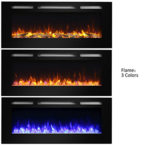Compare PuraFlame Alice Recessed Electric Fireplace vs. TANGKULA Wall Mount Recessed Electric Fireplace