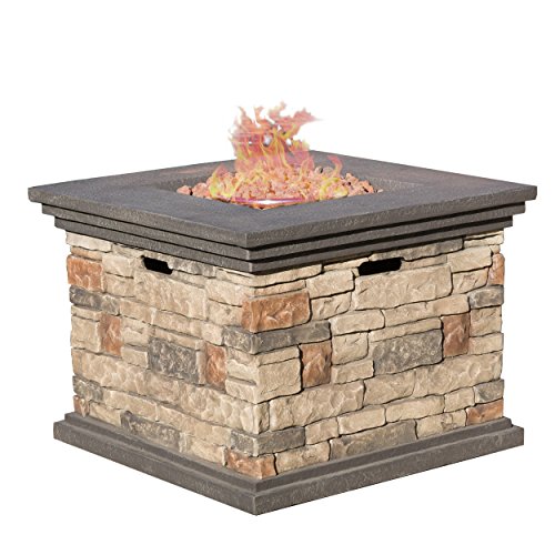 Compare Crawford Outdoor Square Propane Fire Pit vs. Stonecrest Patio Furniture Outdoor Propane Fire Pit