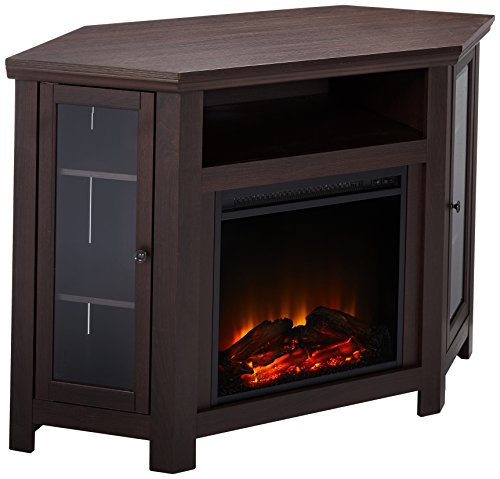 Compare WE Furniture Corner Fireplace TV Stand vs. Ameriwood Home Overland Corner Electric Fireplace TV Stand