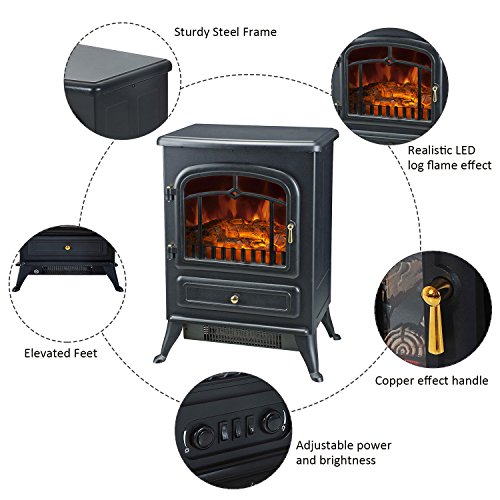 What Users Saying About HomCom Free Standing Electric Wood Stove Fireplace Heater