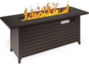 Best Choice Products Rectangular Extruded Aluminum Gas Fire Pit Table