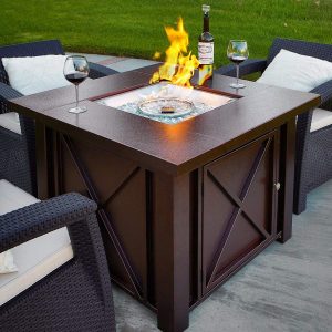 XtremepowerUS Premium Outdoor Propane Fire Pit Table