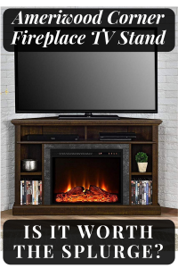 Ameriwood Corner Electric Fireplace TV Stand: A review on the popular Ameriwood Home Overland Corner electric fireplace and TV stand combo. #ameriwood #cornerelectricfireplace #electricfireplacetvstand #FireplaceLab