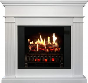 MagikFlame Artemis White Electric Fireplace with Mantel