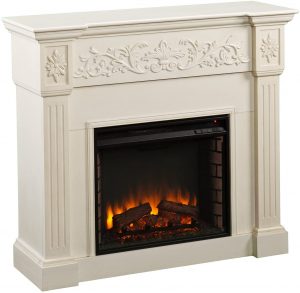Southern Enterprises Calvert Carved Electric Fireplace Mantel