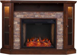 Southern Enterprises Redden Corner Electric Fireplace TV Stand