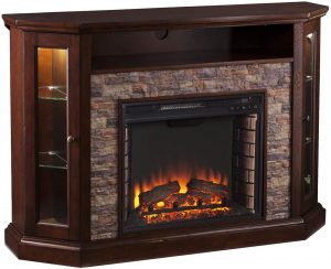 Southern Enterprises Rollins Convertible Corner Electric Media Fireplace