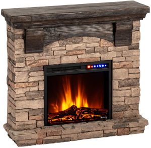 e-Flame USA Kodiak LED Electric Fireplace Stove - Faux Wood and